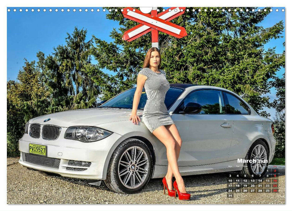 Girls and Cars (CALVENDO Monthly Calendar 2025)