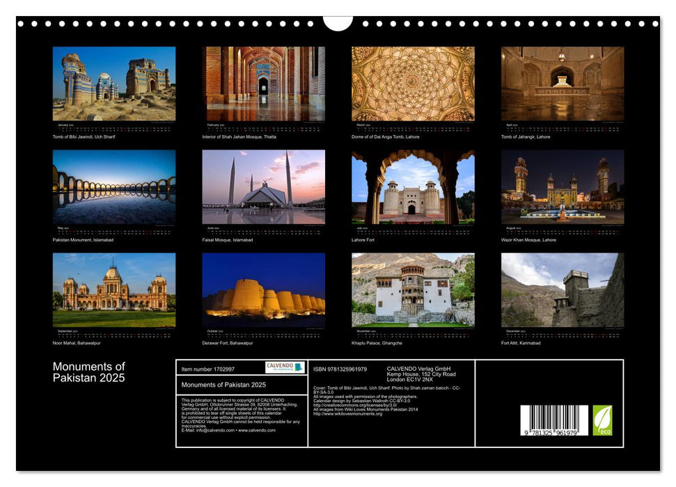 Monuments of Pakistan 2025 (CALVENDO Monthly Calendar 2025)