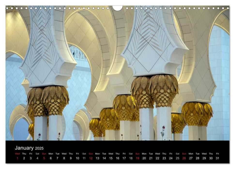 Abu Dhabi - Sheikh Zayed Grand Mosque (CALVENDO Monthly Calendar 2025)