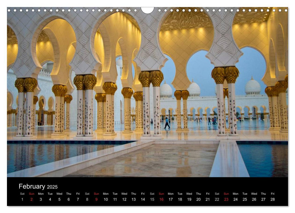 Abu Dhabi - Sheikh Zayed Grand Mosque (CALVENDO Monthly Calendar 2025)