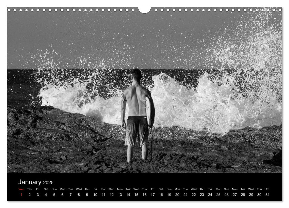 Surf in B&W (CALVENDO Monthly Calendar 2025)