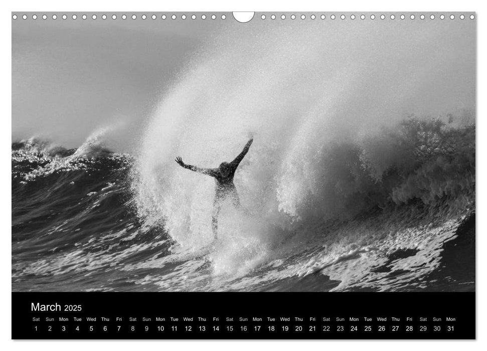 Surf in B&W (CALVENDO Monthly Calendar 2025)