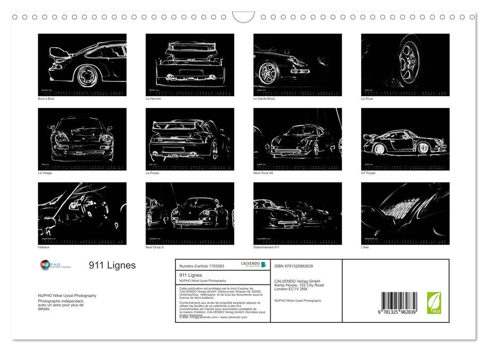 911 Lignes (CALVENDO Calendrier mensuel 2025)