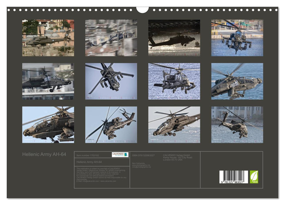 Hellenic Army AH-64 (CALVENDO Monthly Calendar 2025)