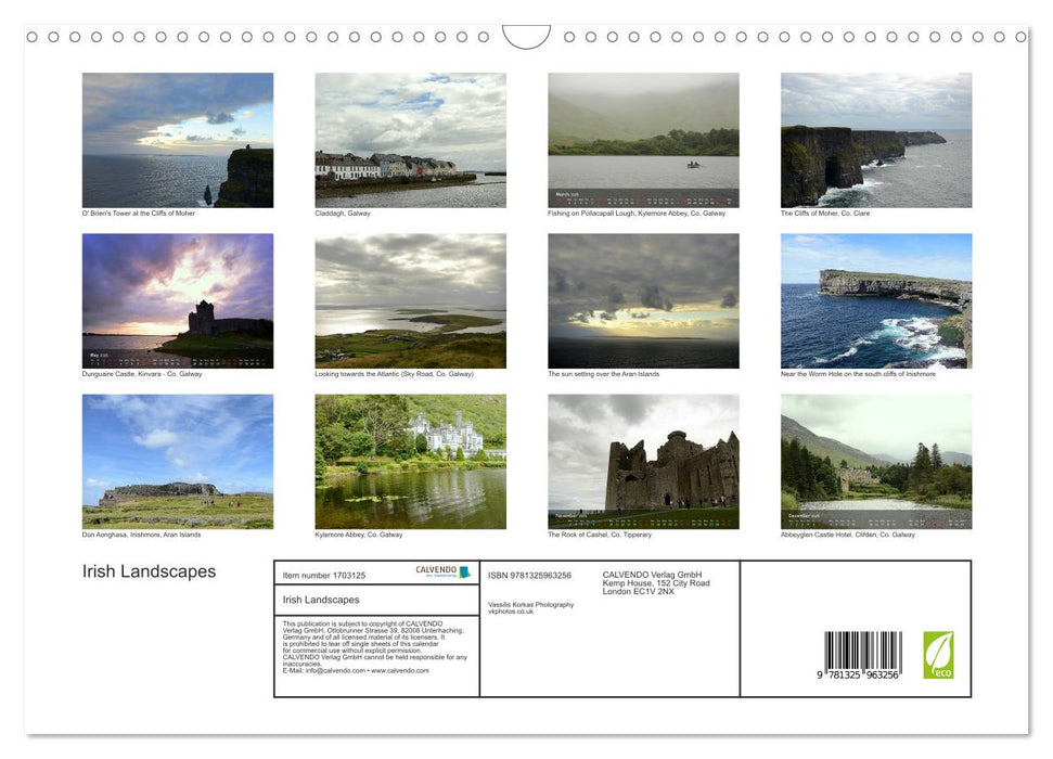 Irish Landscapes (CALVENDO Monthly Calendar 2025)