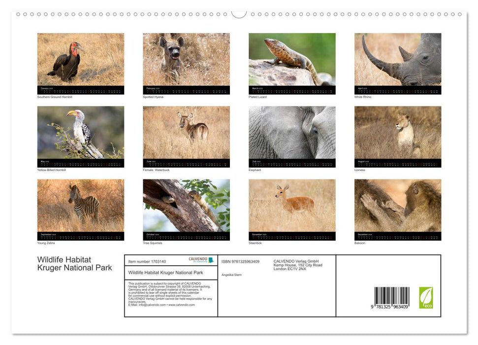 Wildlife Habitat Kruger National Park (CALVENDO Premium-Calendar 2025)