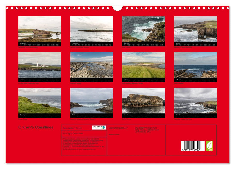 Orkney's Coastlines (CALVENDO Monthly Calendar 2025)