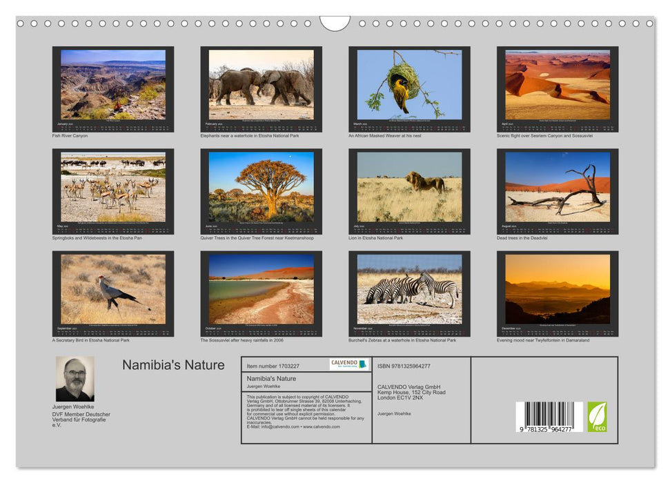 Namibia's Nature (CALVENDO Monthly Calendar 2025)