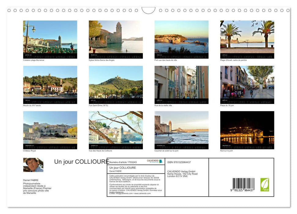 Un jour COLLIOURE (CALVENDO Calendrier mensuel 2025)