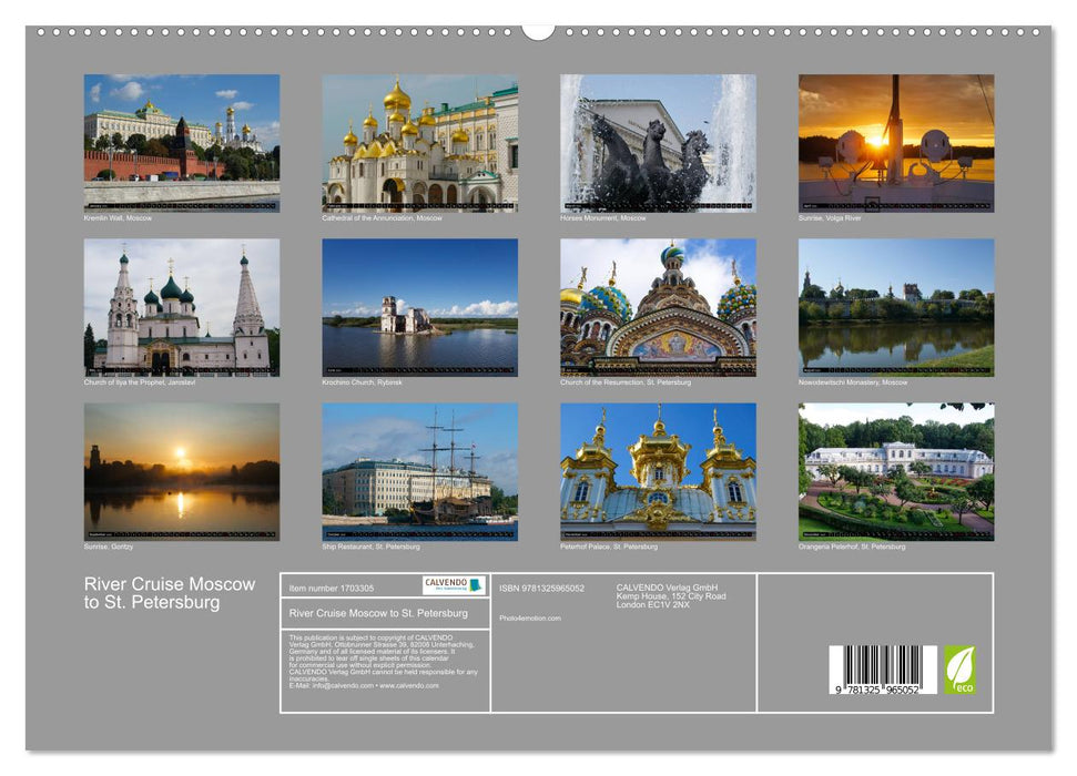 River Cruise Moscow to St. Petersburg (CALVENDO Premium-Calendar 2025)