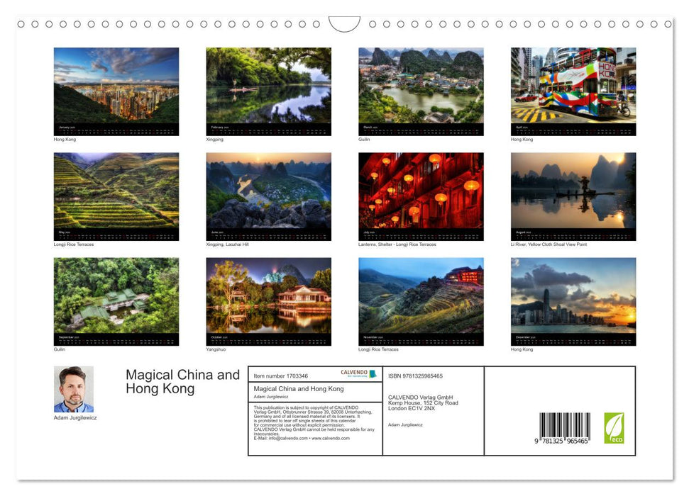 Magical China and Hong Kong (CALVENDO Monthly Calendar 2025)