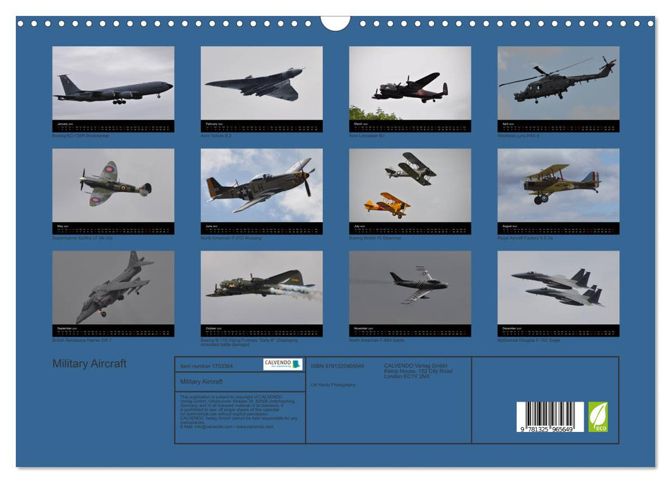 Military Aircraft (CALVENDO Monthly Calendar 2025)