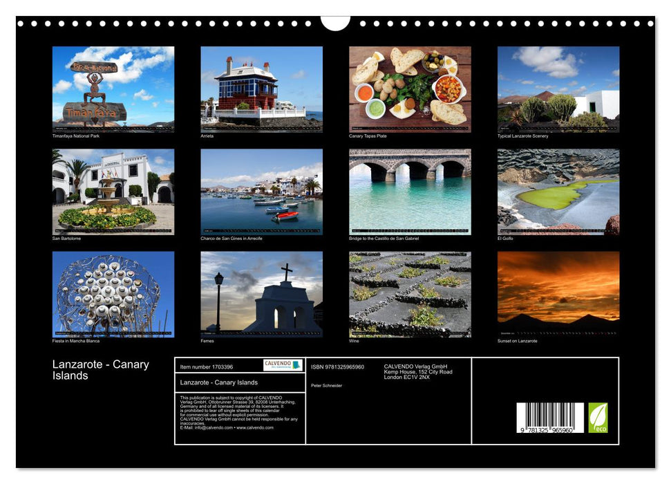 Lanzarote - Canary Islands (CALVENDO Monthly Calendar 2025)