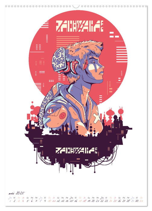 Cyberpunk Futuristes (CALVENDO Calendrier supérieur 2025)