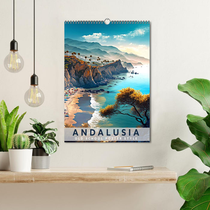 Andalusia - Old School Poster Style (CALVENDO Monthly Calendar 2025)