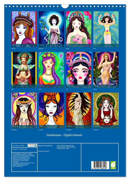 Goddesses - Digital Artwork (CALVENDO Monthly Calendar 2025)