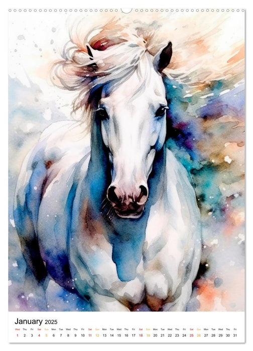 Watercolor Horses (CALVENDO Monthly Calendar 2025)