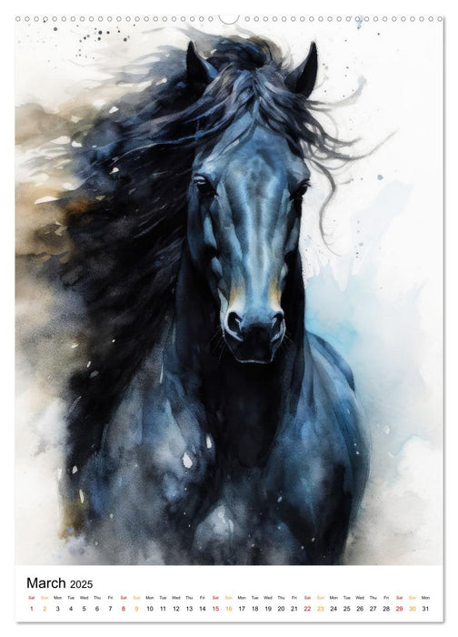 Watercolor Horses (CALVENDO Monthly Calendar 2025)