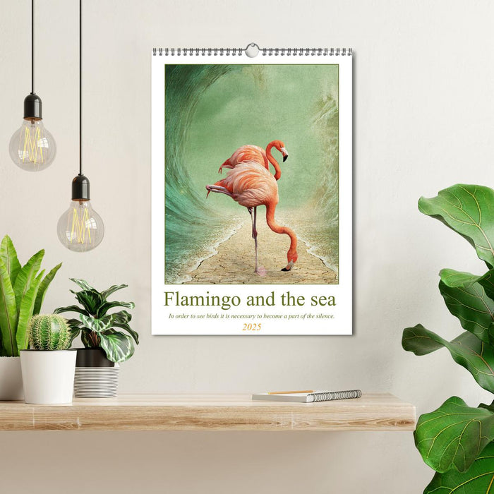 Flamingo and the sea (CALVENDO Monthly Calendar 2025)