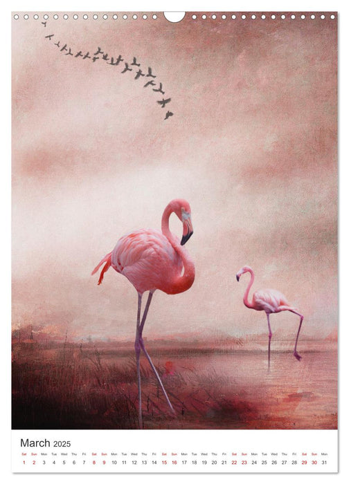 Flamingo and the sea (CALVENDO Monthly Calendar 2025)