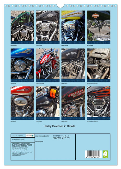 Harley Davidson in Details (CALVENDO Monthly Calendar 2025)