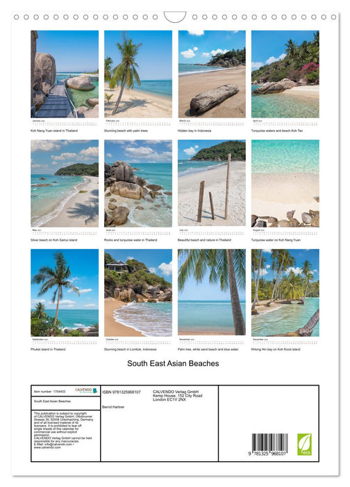 South East Asian Beaches (CALVENDO Monthly Calendar 2025)