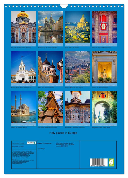 Holy places in Europe (CALVENDO Monthly Calendar 2025)