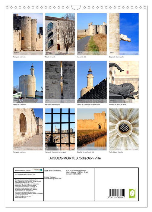 AIGUES-MORTES Collection Ville (CALVENDO Calendrier mensuel 2025)