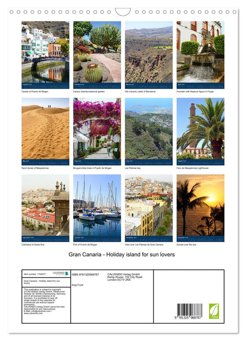 Gran Canaria - Holiday island for sun lovers (CALVENDO Monthly Calendar 2025)