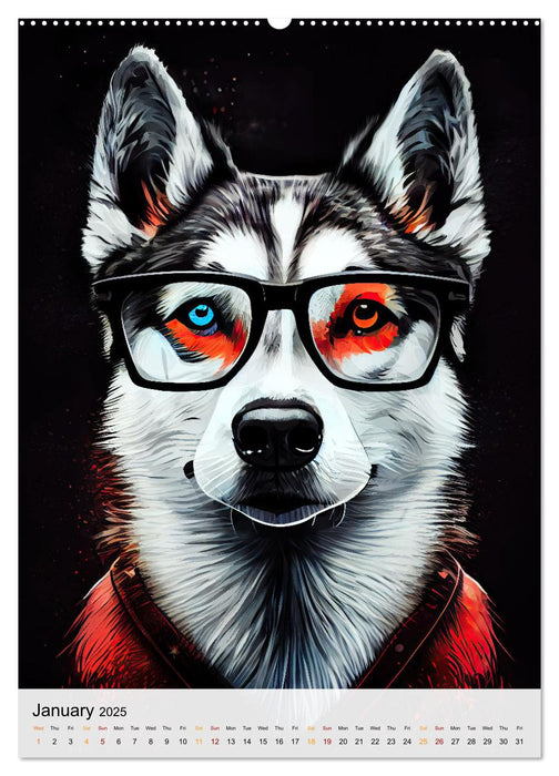 Hipster Dogs (CALVENDO Monthly Calendar 2025)