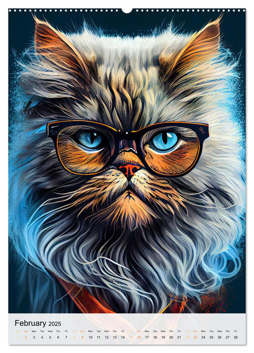 Hipster Cats (CALVENDO Monthly Calendar 2025)