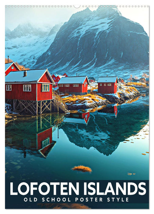 Lofoten Islands - Old School Poster Style (CALVENDO Monthly Calendar 2025)