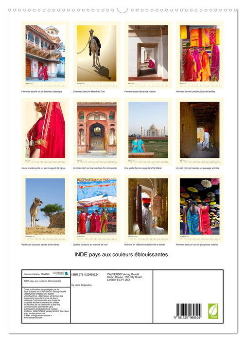 INDE pays aux couleurs éblouissantes (CALVENDO Calendrier supérieur 2025)