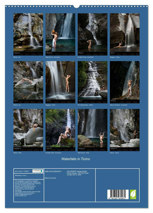 Waterfalls in Ticino (CALVENDO Premium-Calendar 2025)