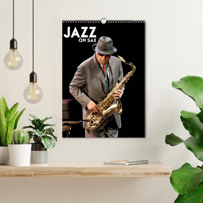 Jazz on sax (CALVENDO Calendrier mensuel 2025)