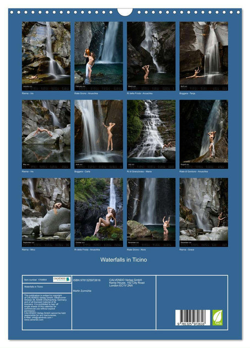 Waterfalls in Ticino (CALVENDO Monthly Calendar 2025)