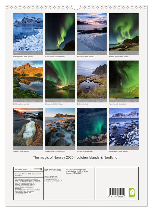 The magic of Norway 2025 - Lofoten Islands & Nordland (CALVENDO Monthly Calendar 2025)