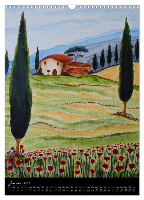 Tuscany all year long / UK-Version (CALVENDO Monthly Calendar 2025)