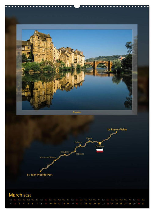 Way of St. James - Via Podiensis / UK-Version (CALVENDO Premium-Calendar 2025)