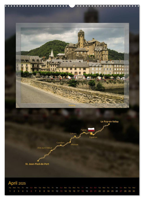 Way of St. James - Via Podiensis / UK-Version (CALVENDO Premium-Calendar 2025)