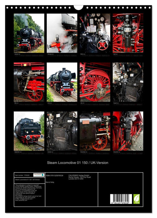 Steam Locomotive 01 150 / UK-Version (CALVENDO Monthly Calendar 2025)