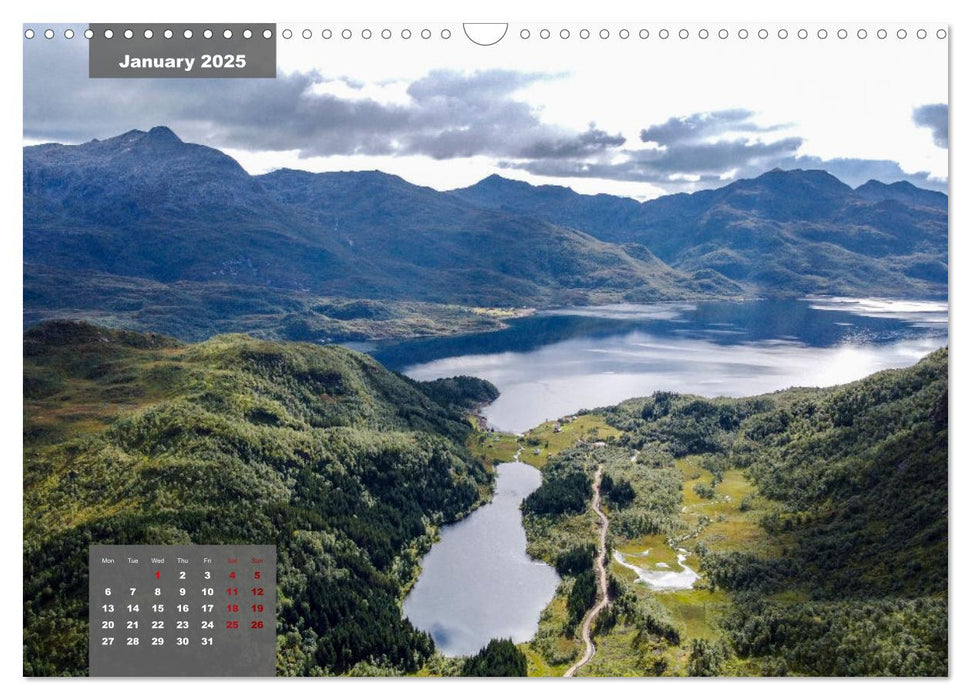 Bird's eye view of Norway (CALVENDO Monthly Calendar 2025)