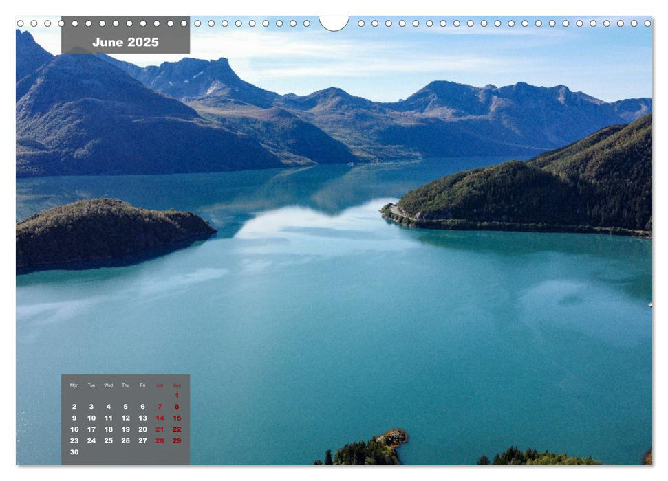 Bird's eye view of Norway (CALVENDO Monthly Calendar 2025)