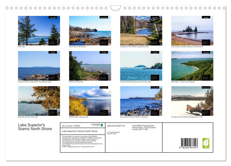 Lake Superior's Scenic North Shore (CALVENDO Monthly Calendar 2025)