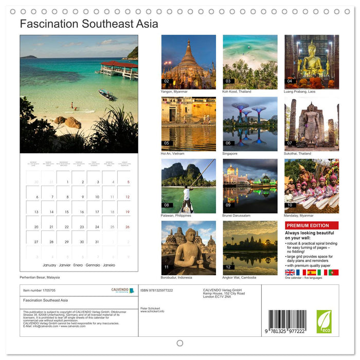 Fascination Southeast Asia (CALVENDO Monthly Calendar 2025)