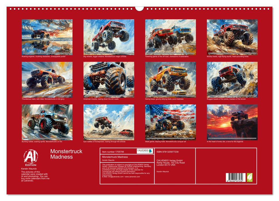 Monstertruck Madness (CALVENDO Monthly Calendar 2025)