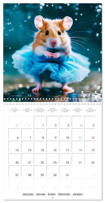 Cute AI hamsters in ballet dresses (CALVENDO Monthly Calendar 2025)