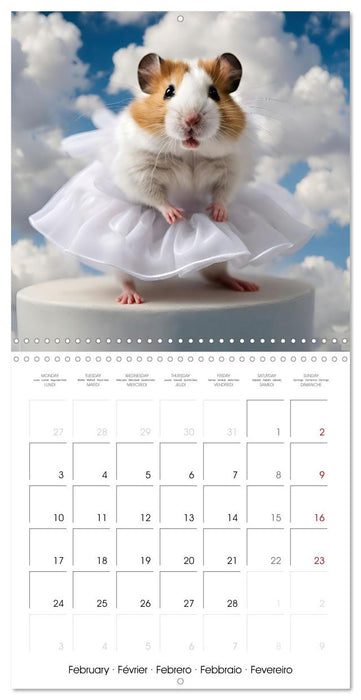 Cute AI hamsters in ballet dresses (CALVENDO Monthly Calendar 2025)