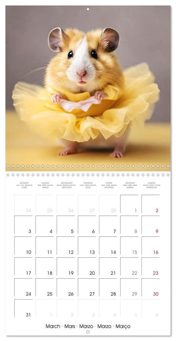 Cute AI hamsters in ballet dresses (CALVENDO Monthly Calendar 2025)