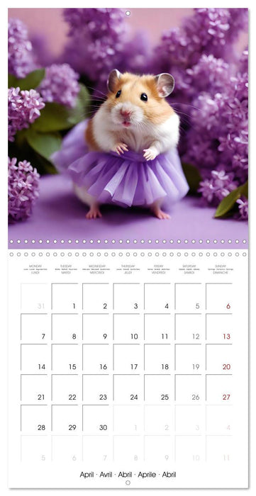 Cute AI hamsters in ballet dresses (CALVENDO Monthly Calendar 2025)